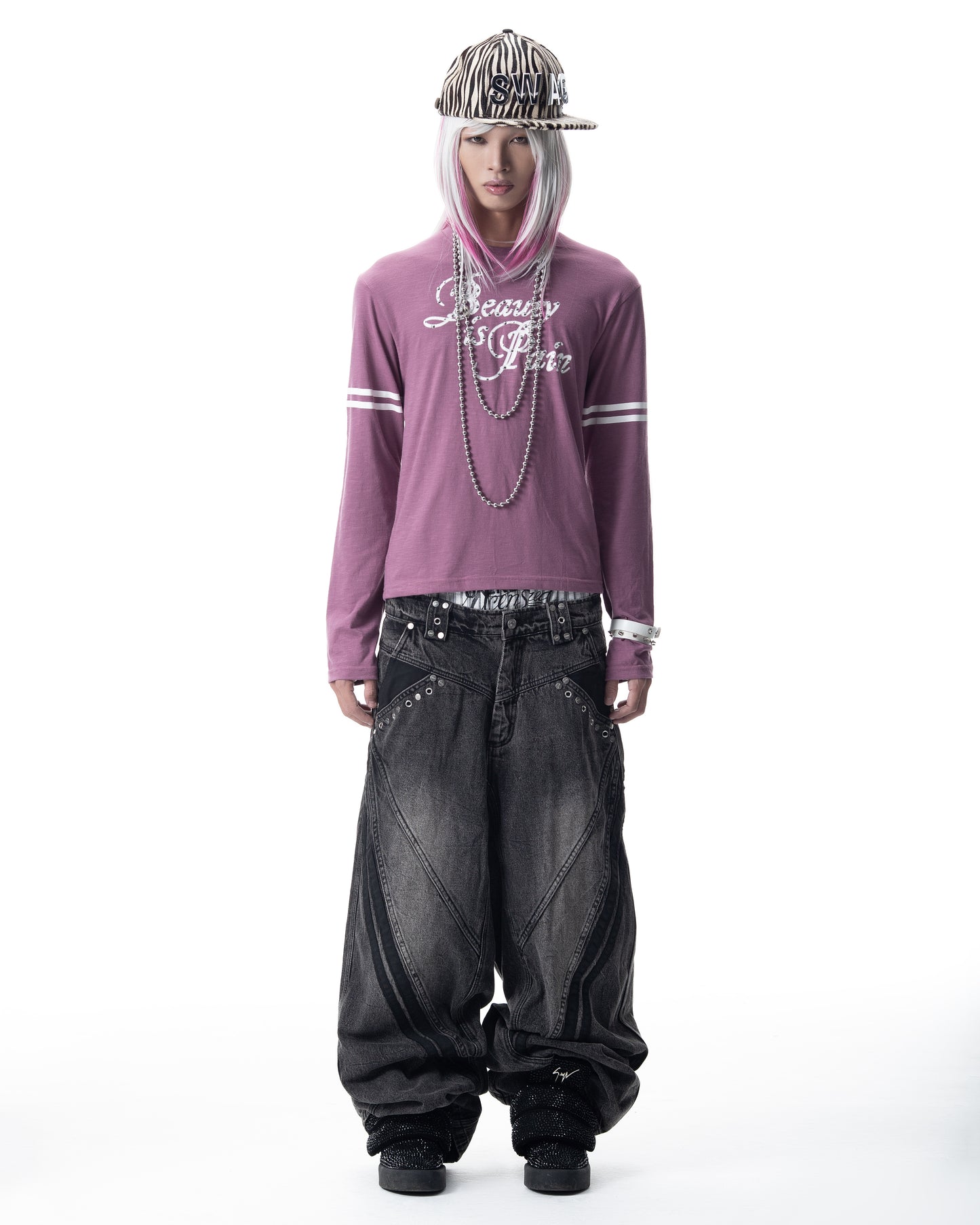 </2 DARK GREY TRACK JEANS
