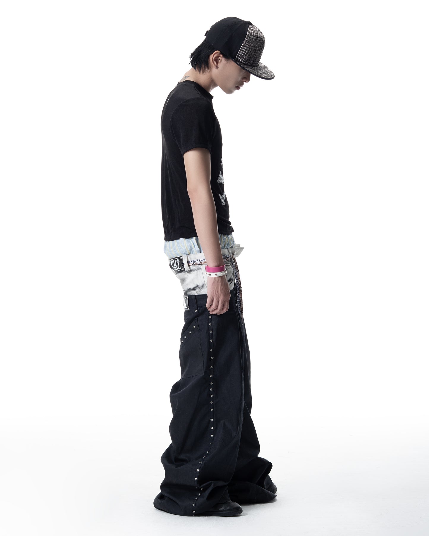 </2 DIRTY WHITE DOUBLE WAIST PANTS