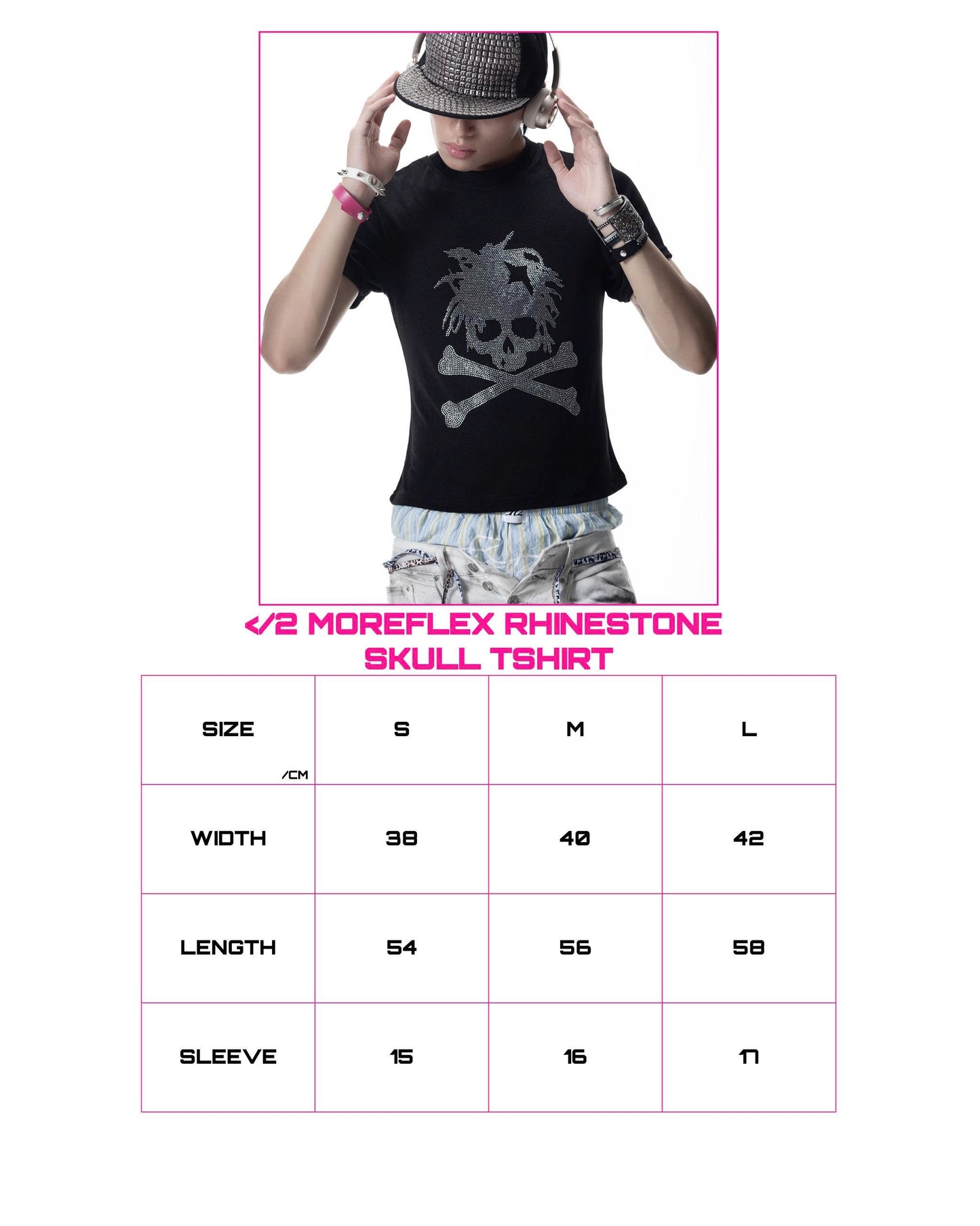 </2 SKULL RHINESTONES TSHIRT