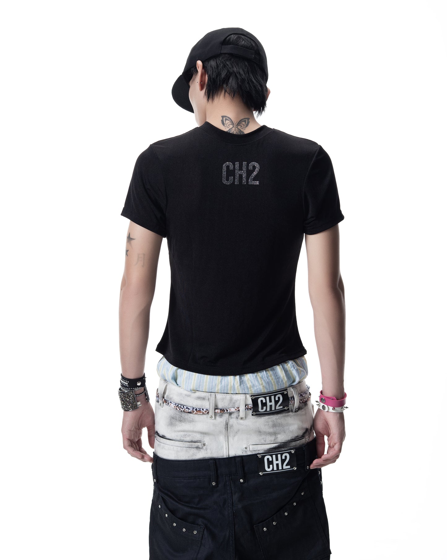 </2 SKULL RHINESTONES TSHIRT
