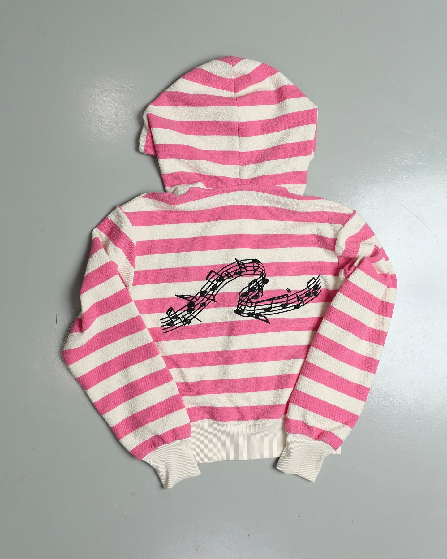 </2 MUSIC KNIT STRIPPED HOODIE ZIP UP