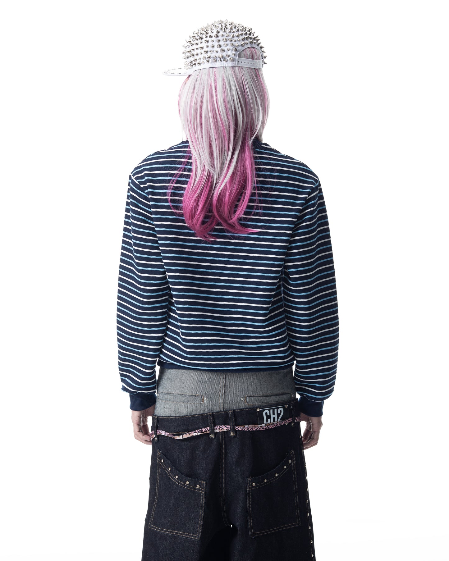 </2 BOYLIFE KNIT STRIPPED BLUE SWEATER