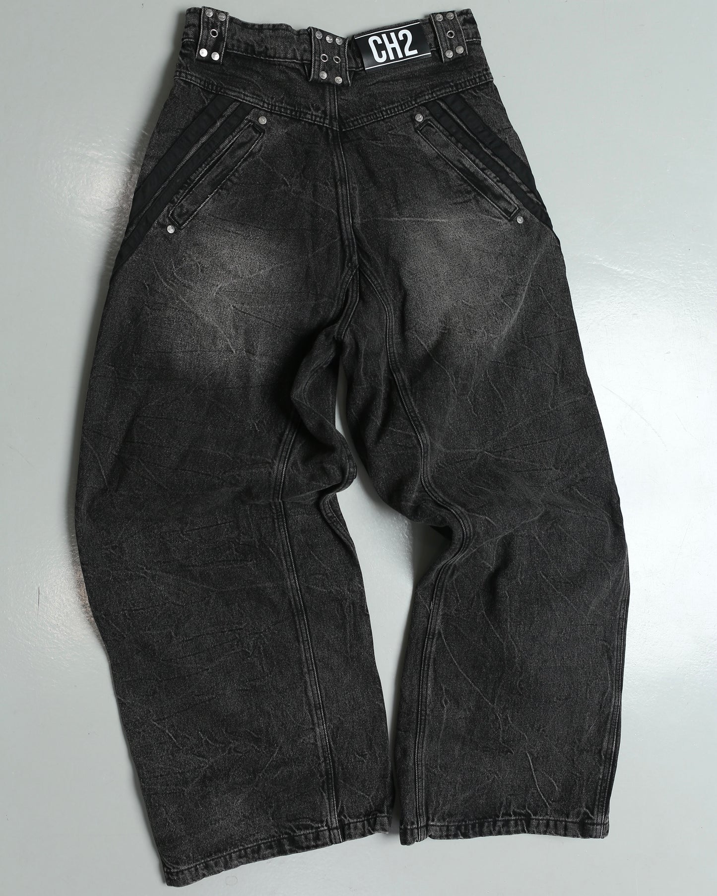 </2 DARK GREY TRACK JEANS