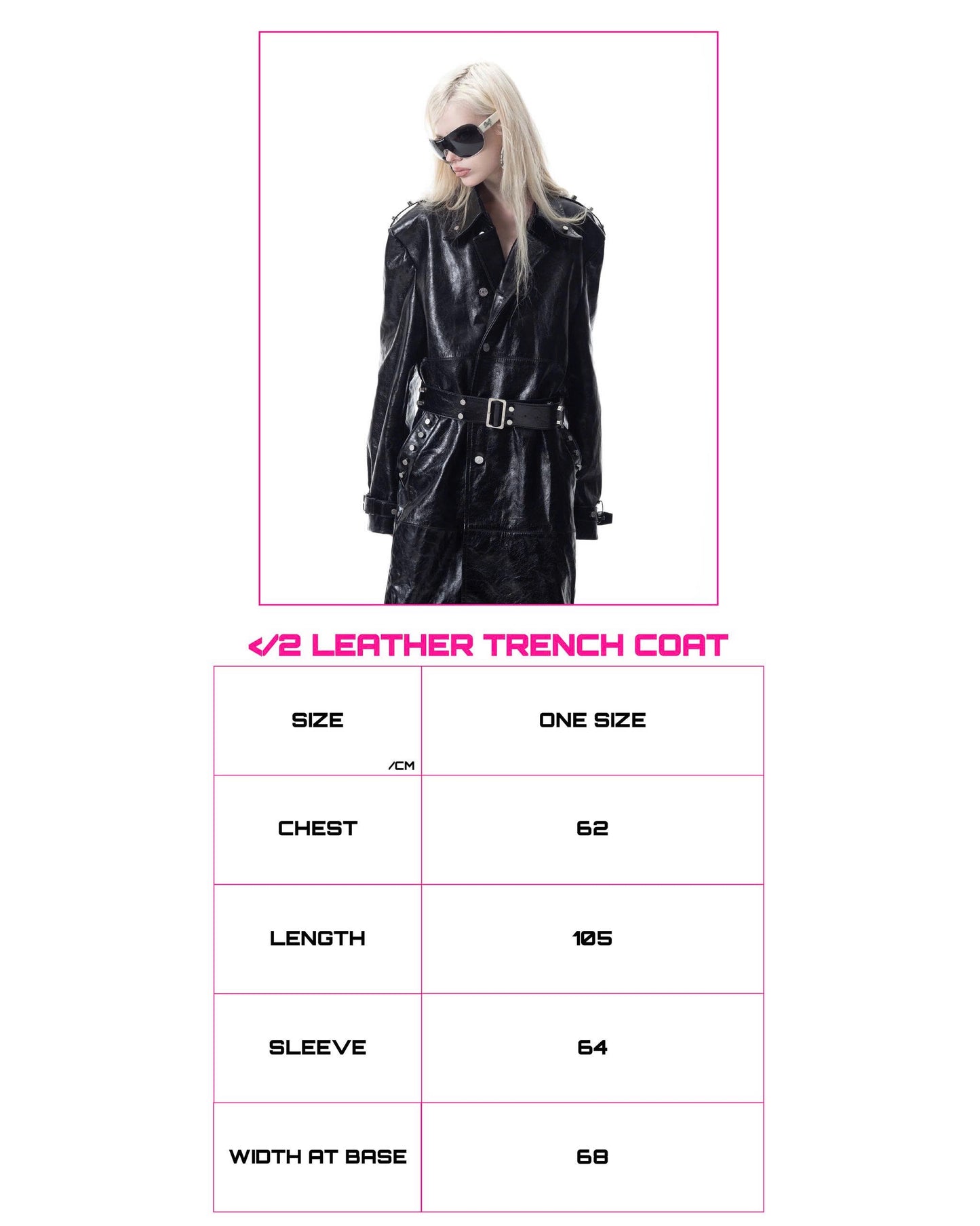 </2 LEATHER STUDDED TRENCH COAT