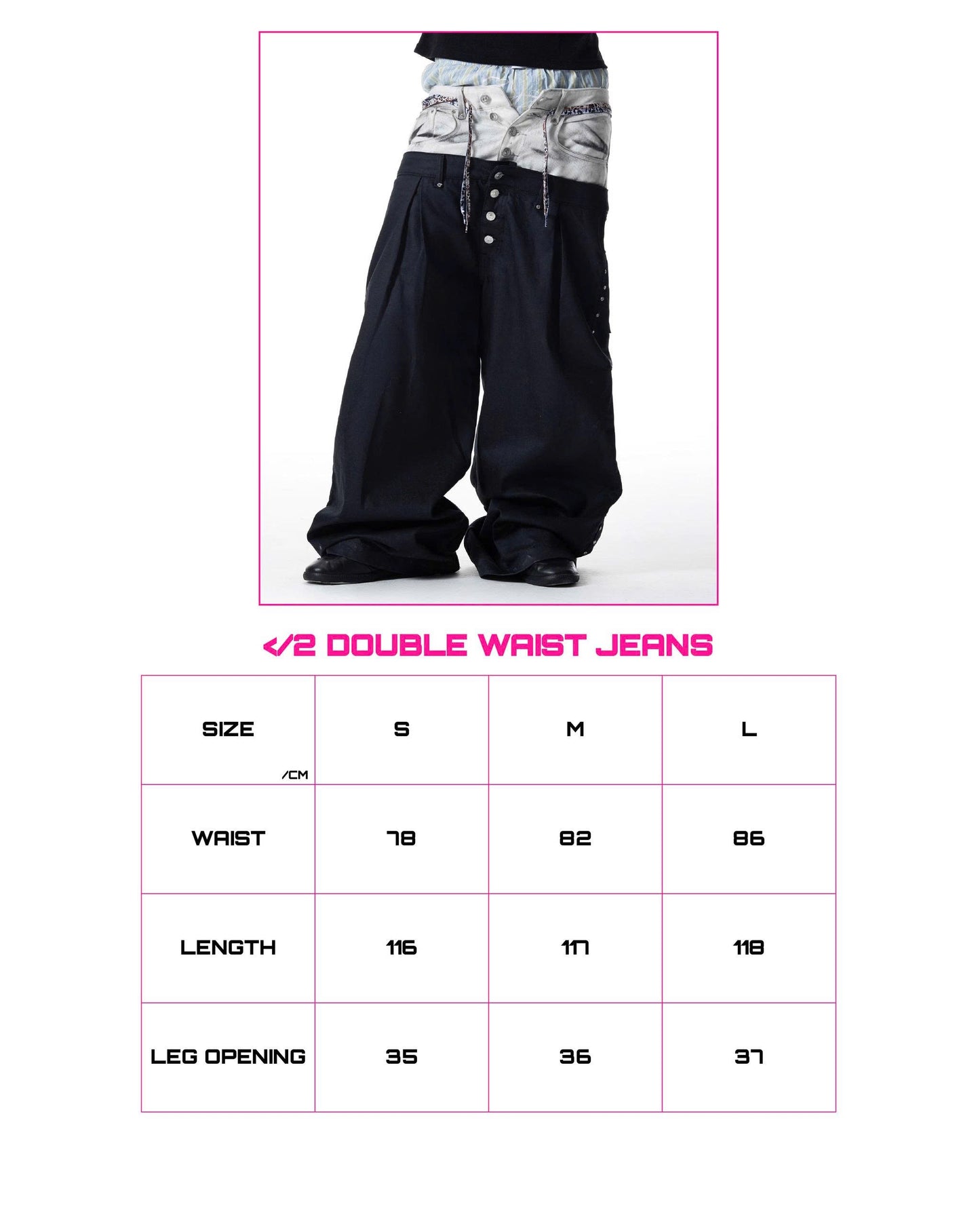 </2 DIRTY WHITE DOUBLE WAIST PANTS