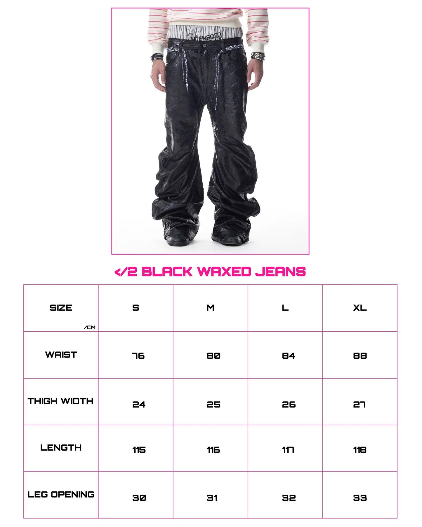 </2 BLACK WAXED FLARE JEANS