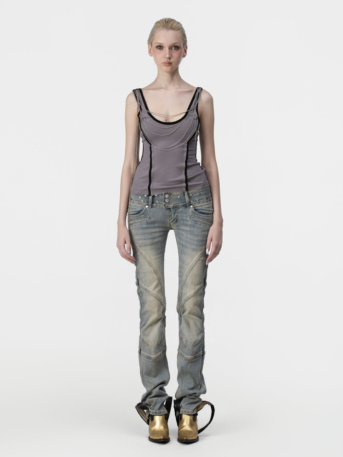Draped Chain Tank Top