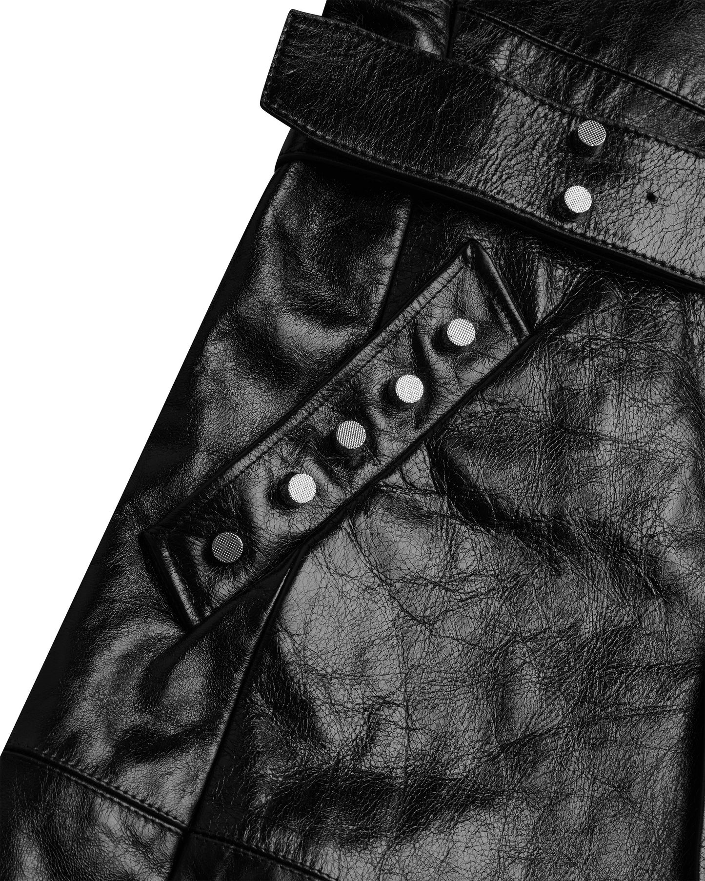 </2 LEATHER STUDDED TRENCH COAT