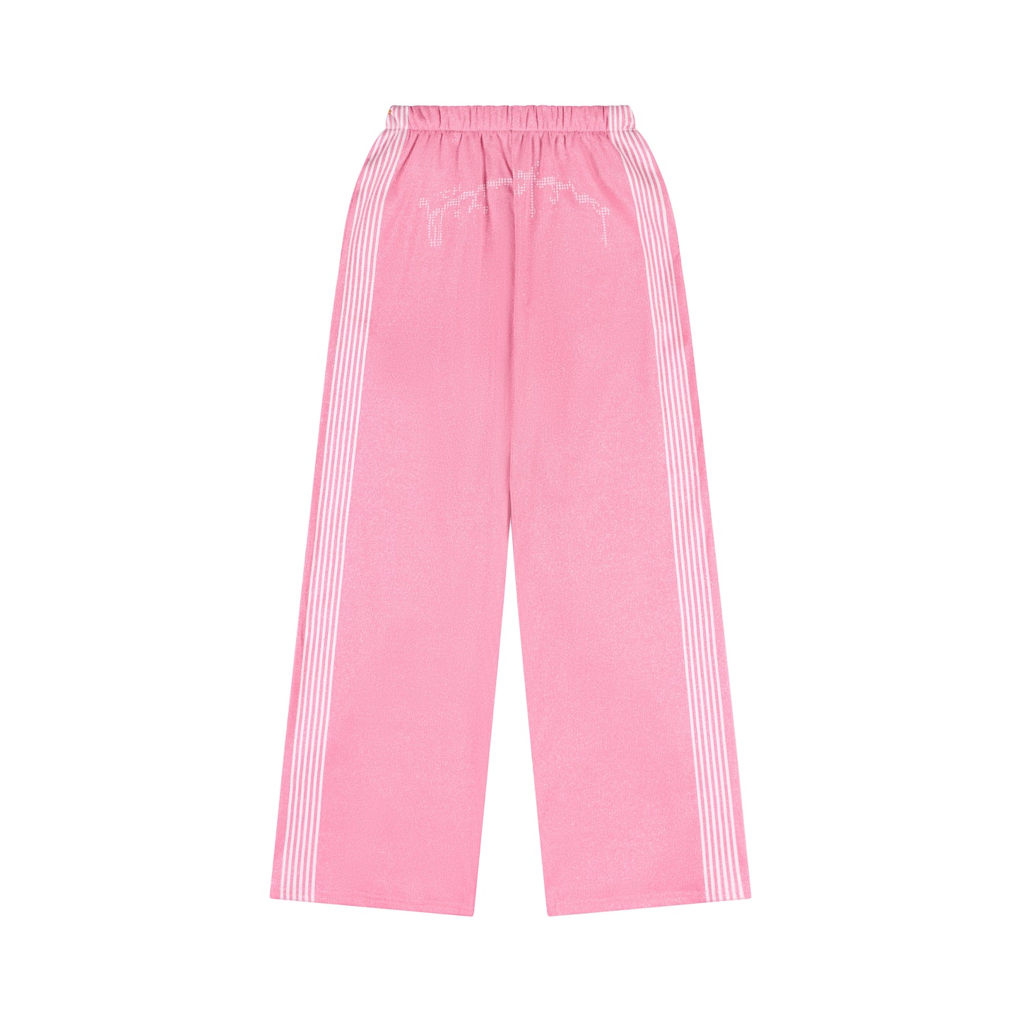 Pink "TOO MUCH FLEX" Sparkly Track Pants