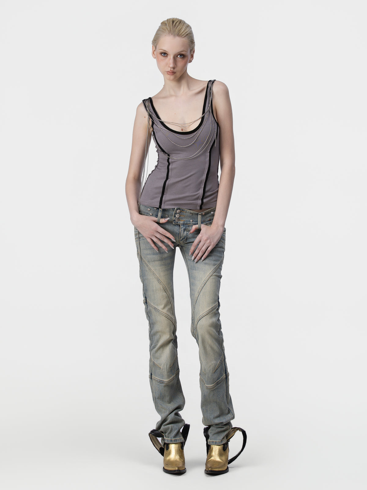 Draped Chain Tank Top