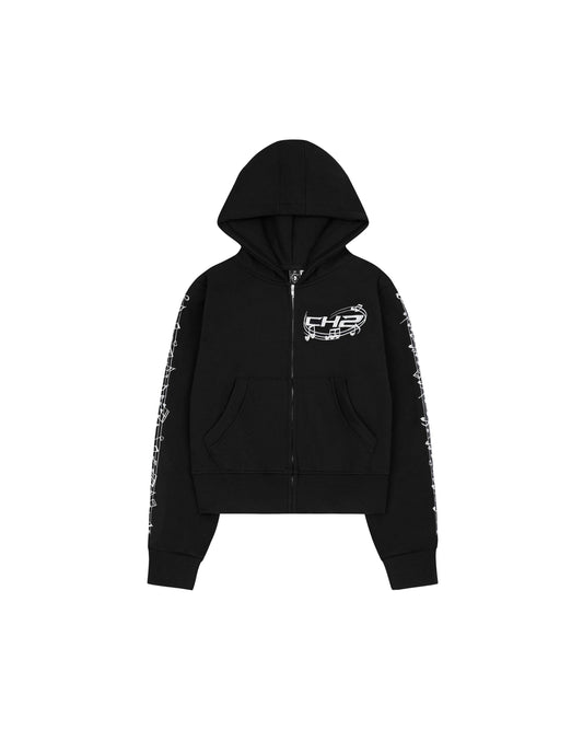 GLITTER MUSIC ZIP HOODIE