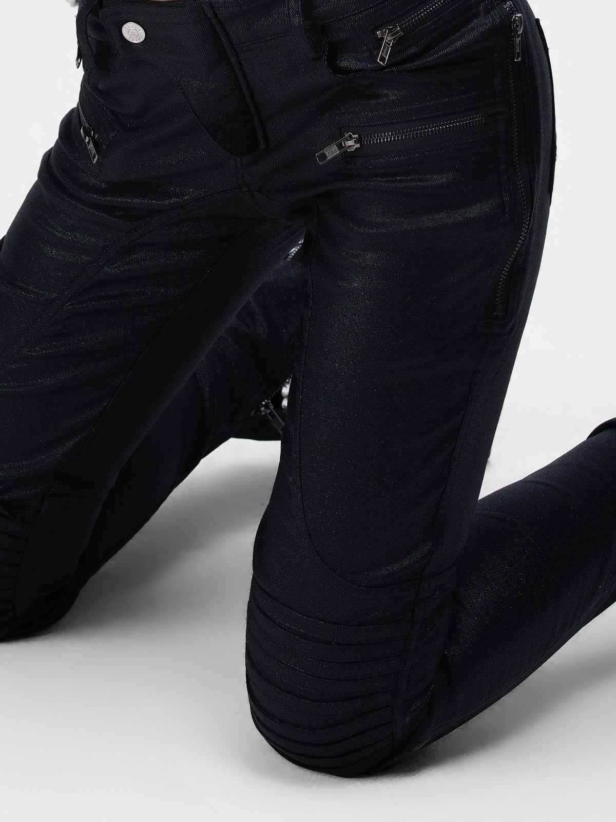 Glitter Low-Rise Biker Pants