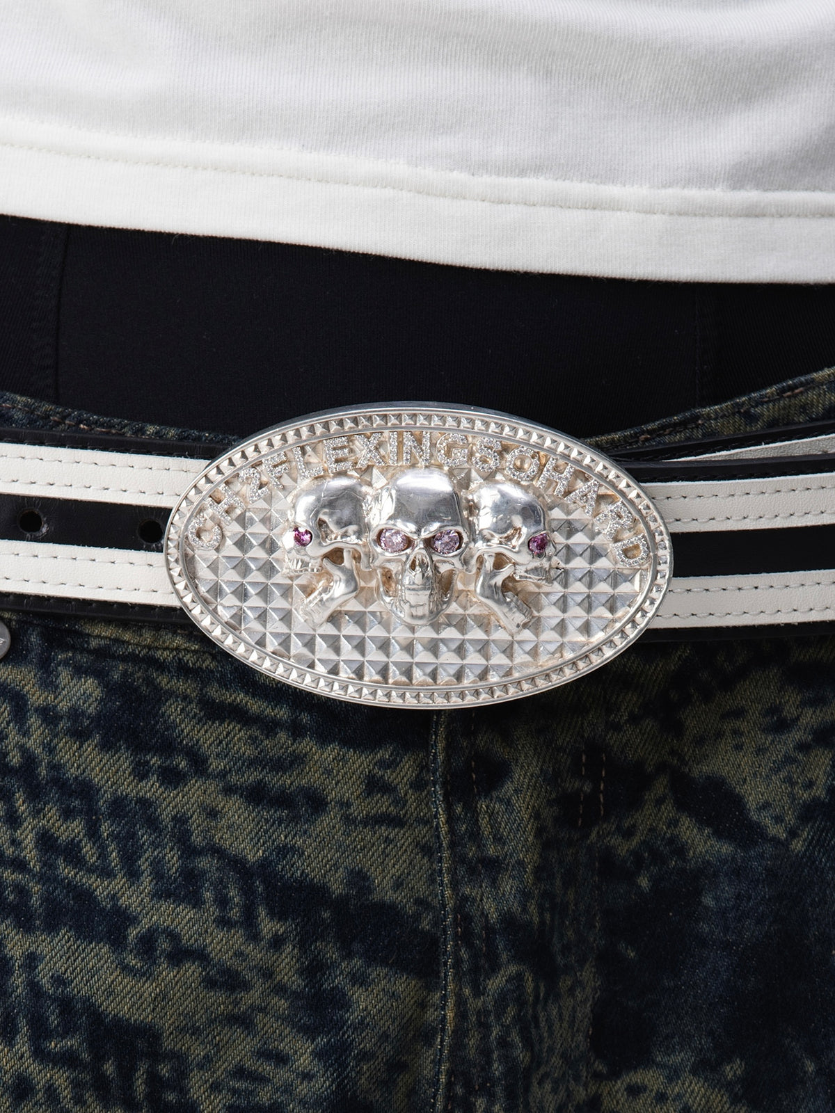BOYPHO & QUYCO TRINITY SKULL LEATHER BELT (ONE OF ONE)