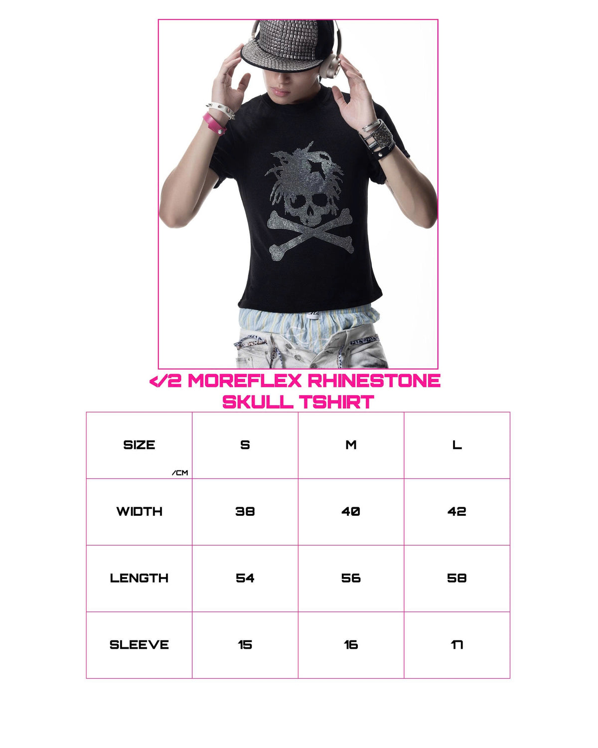 </2 SKULL RHINESTONES TSHIRT
