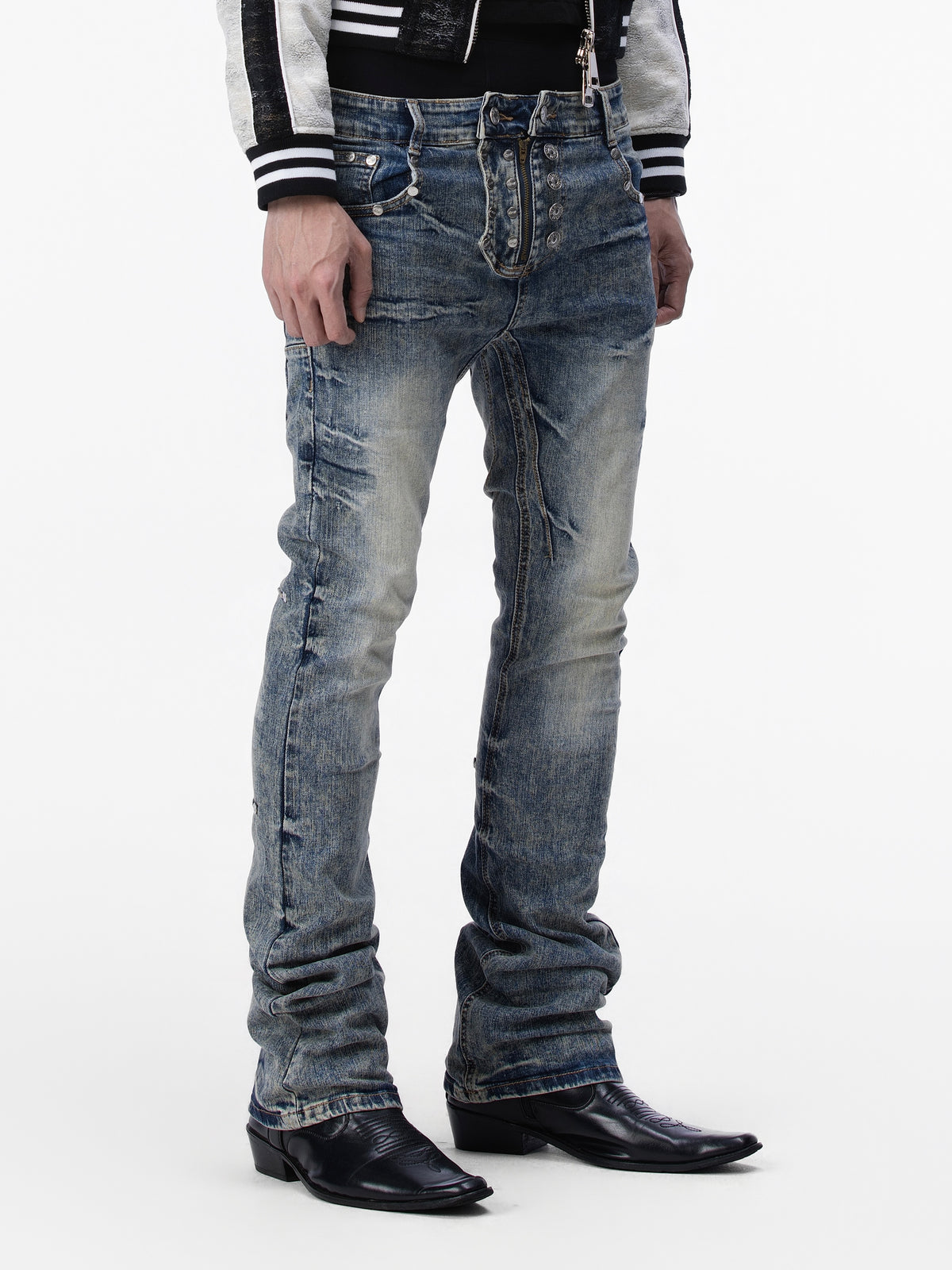 Double Closure Skinny Jeans