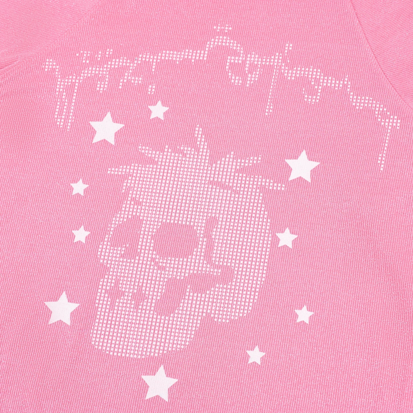 Pink "TOO MUCH FLEX" Sparkly Track Long Sleeve