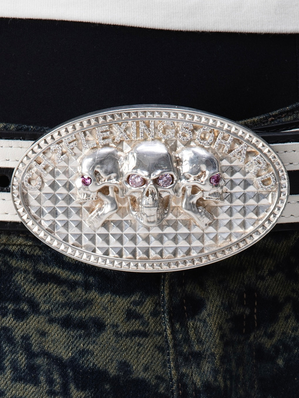 BOYPHO & QUYCO TRINITY SKULL LEATHER BELT (ONE OF ONE)