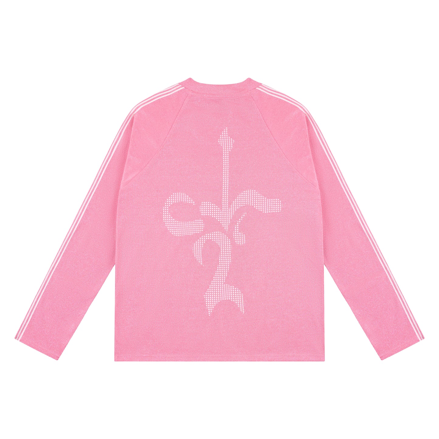 Pink "TOO MUCH FLEX" Sparkly Track Long Sleeve