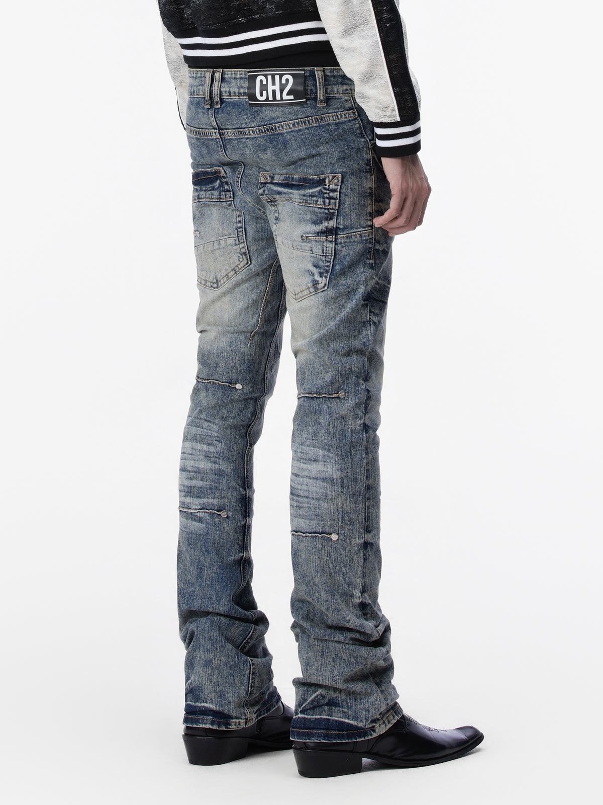 Double Closure Skinny Jeans