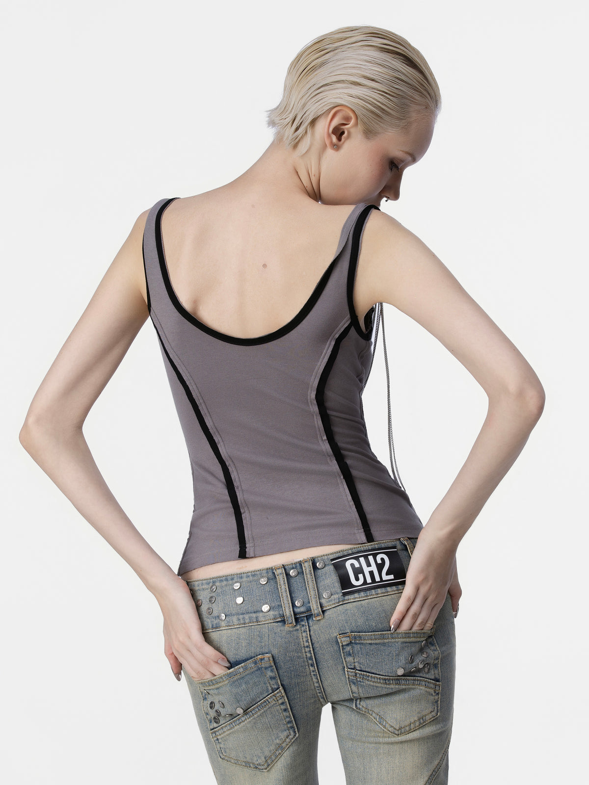 Draped Chain Tank Top