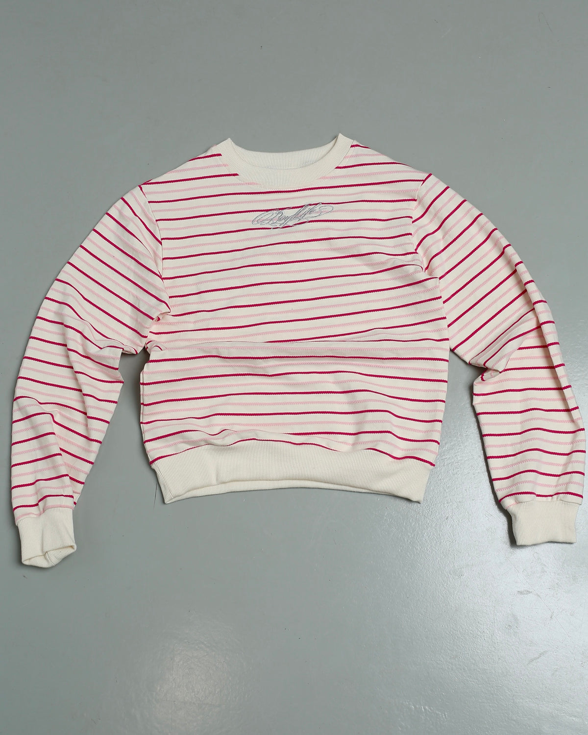 </2 BOYLIFE KNIT STRIPED PINK SWEATER