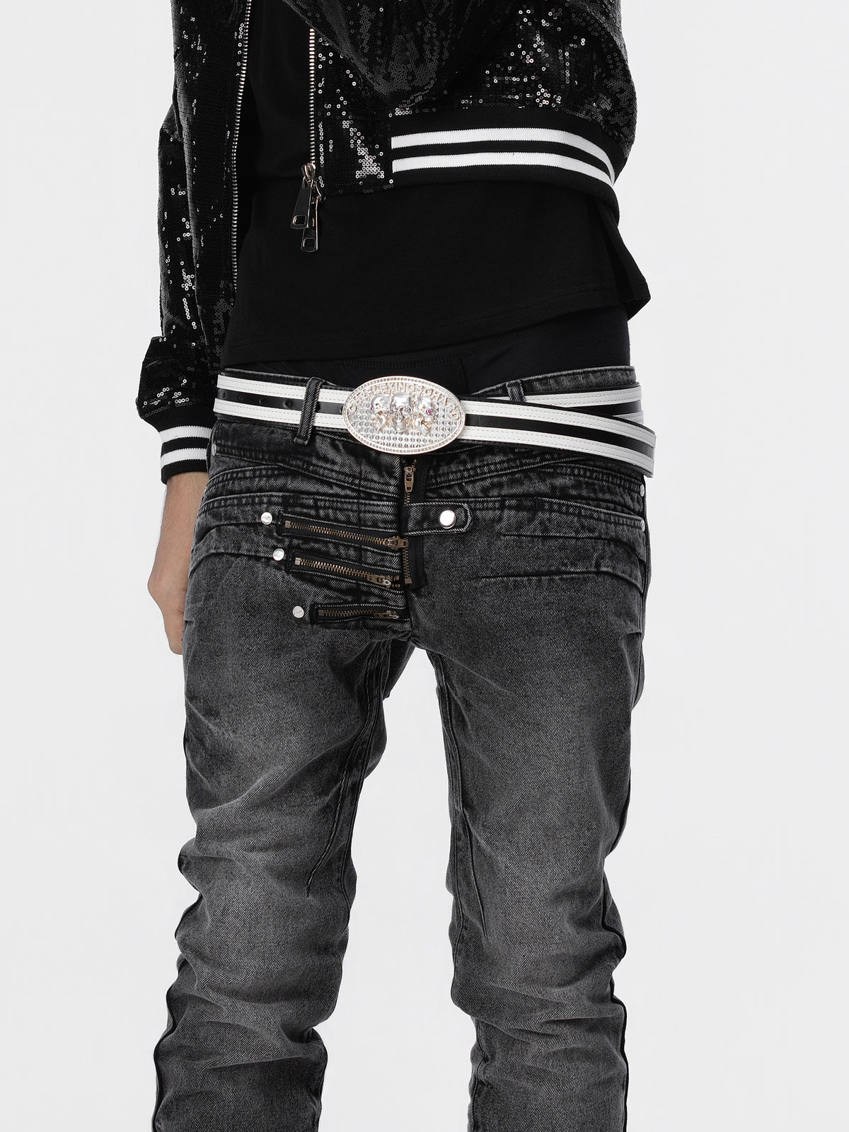 BOYPHO & QUYCO TRINITY SKULL LEATHER BELT (ONE OF ONE)