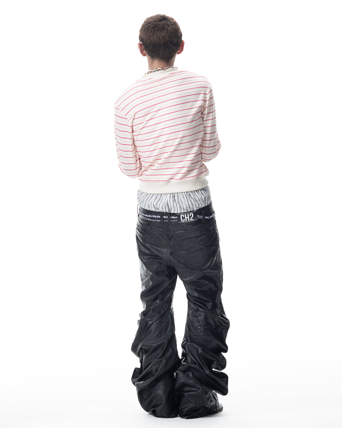 </2 BOYLIFE KNIT STRIPED PINK SWEATER