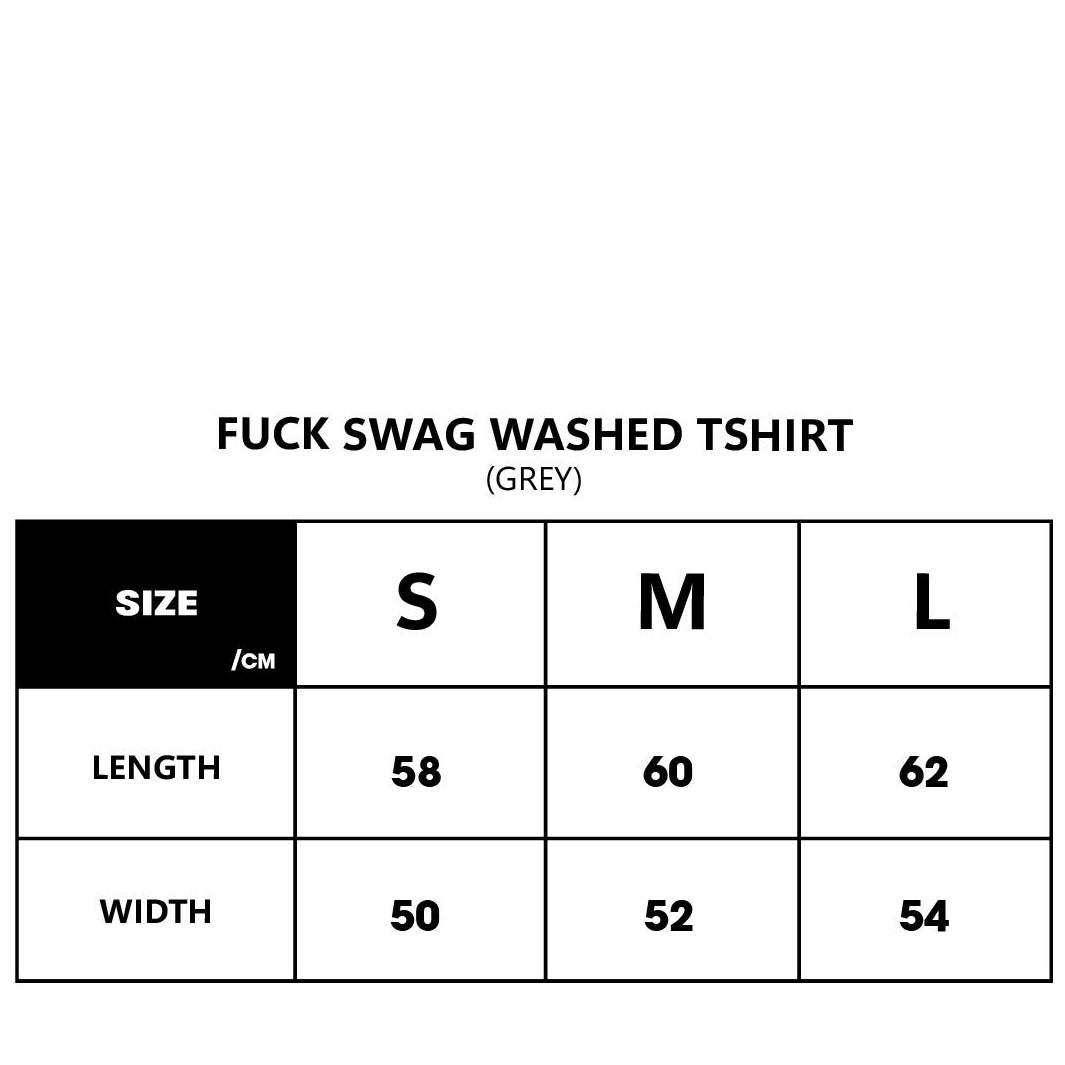 F*CK SWAG WASHED TSHIRT (GREY)