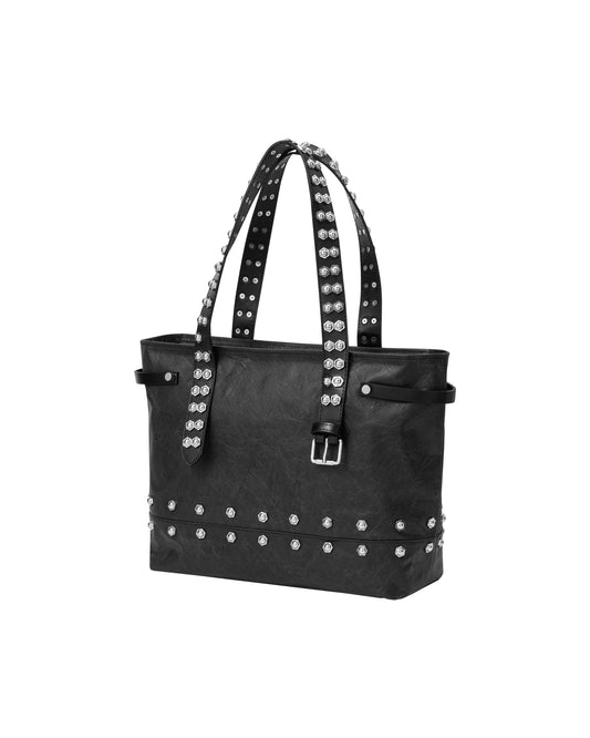 RAW PAPER LEATHER HEX TOTE