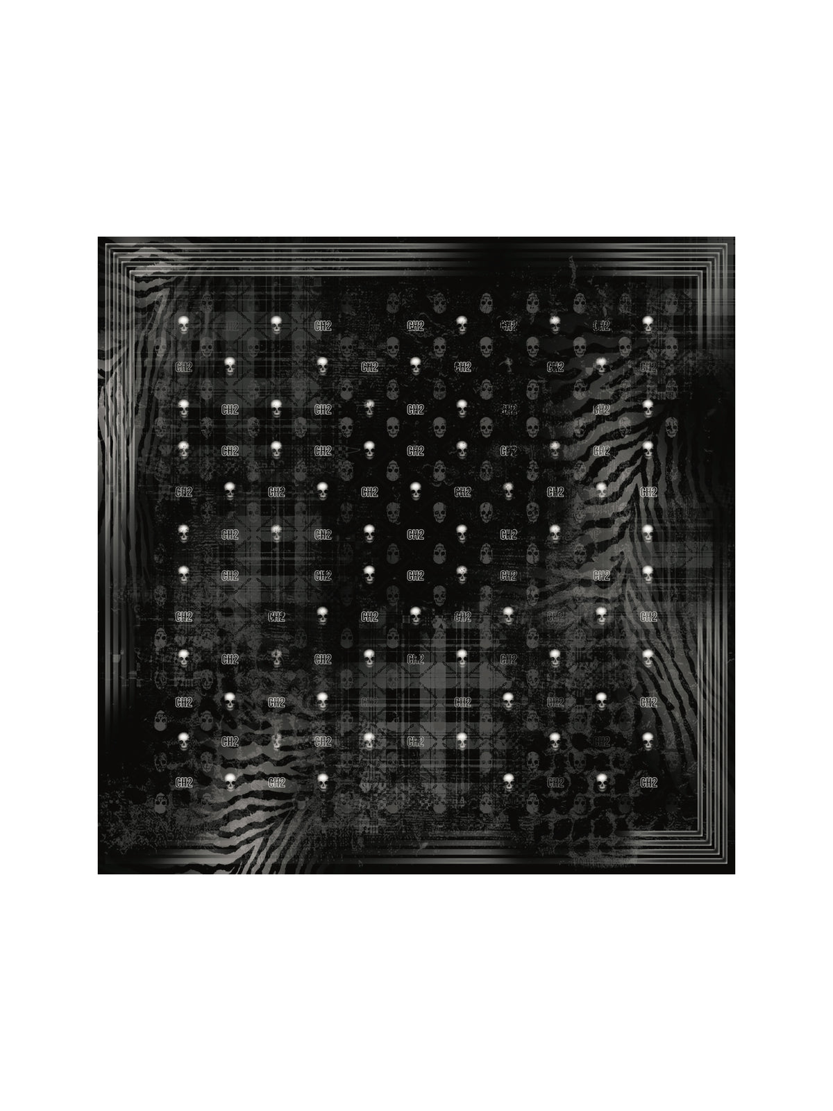 BOYPHO & QUYCO FADED SKULL SILK SCARF (BLACK)