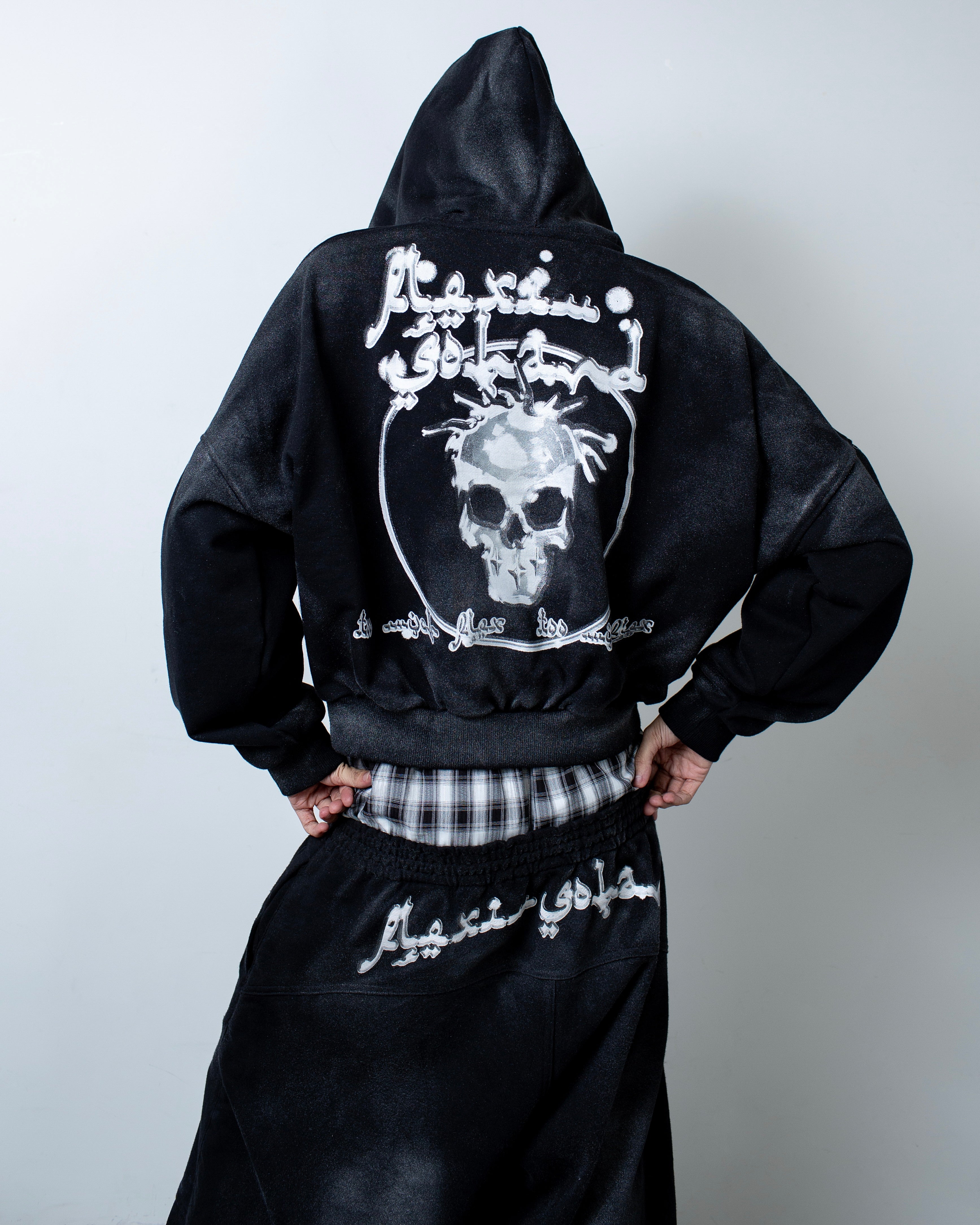 【HI FI FNK】Dance Skull Pigment Hoodie HI FI FNK】Dance Skull Pigment Hoodie