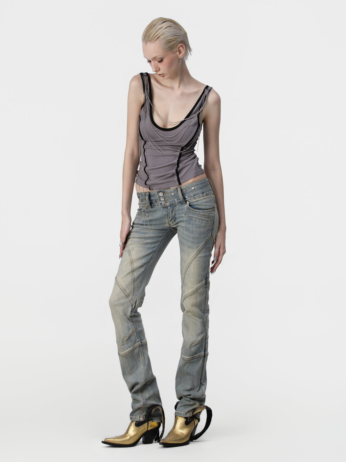 Draped Chain Tank Top