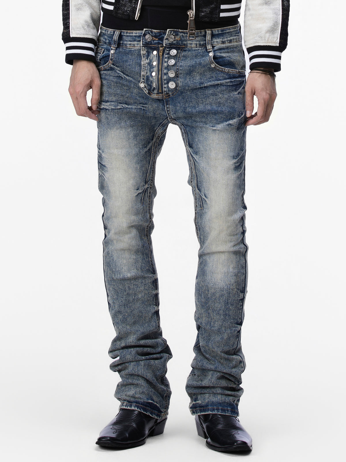 Double Closure Skinny Jeans