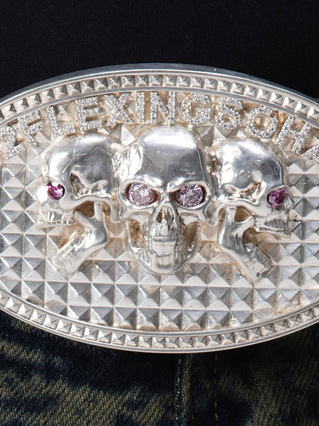 BOYPHO & QUYCO TRINITY SKULL LEATHER BELT (ONE OF ONE)