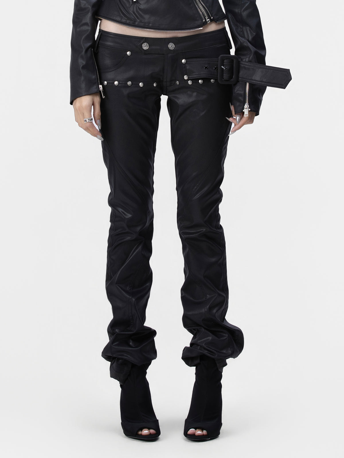 QUYCO Low-Rise Gloss Trousers