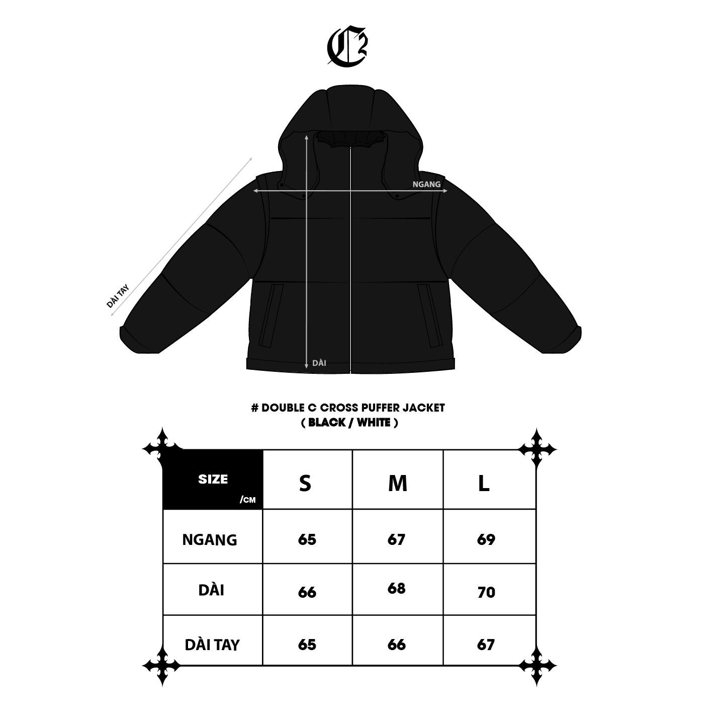 DOUBLE C CROSS PUFFER JACKETS (CH2 X COZY)