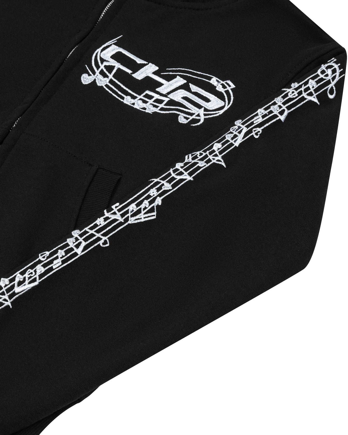 GLITTER MUSIC ZIP HOODIE