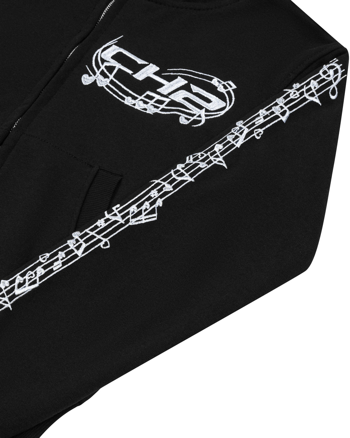 GLITTER MUSIC ZIP HOODIE