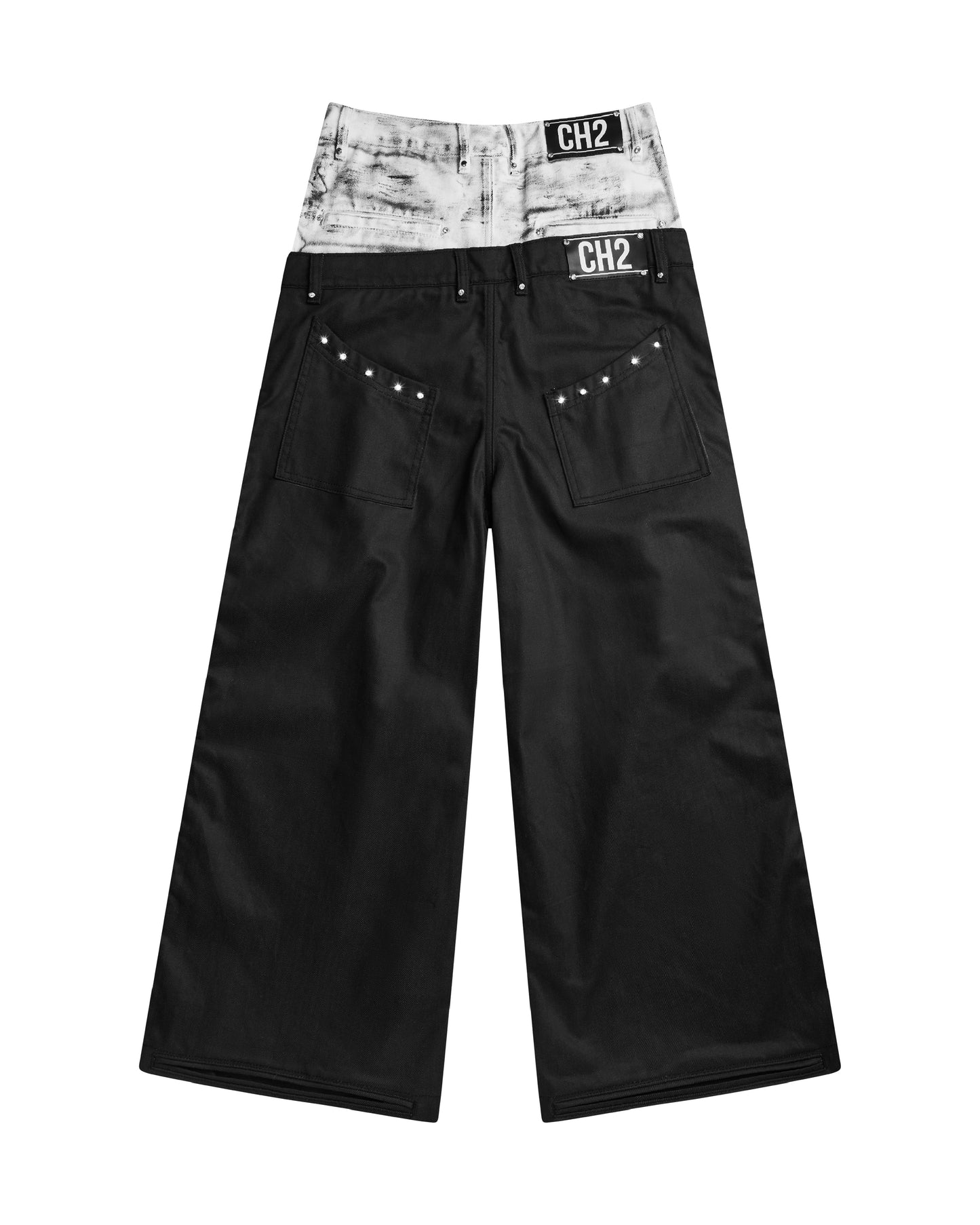 </2 DIRTY WHITE DOUBLE WAIST PANTS