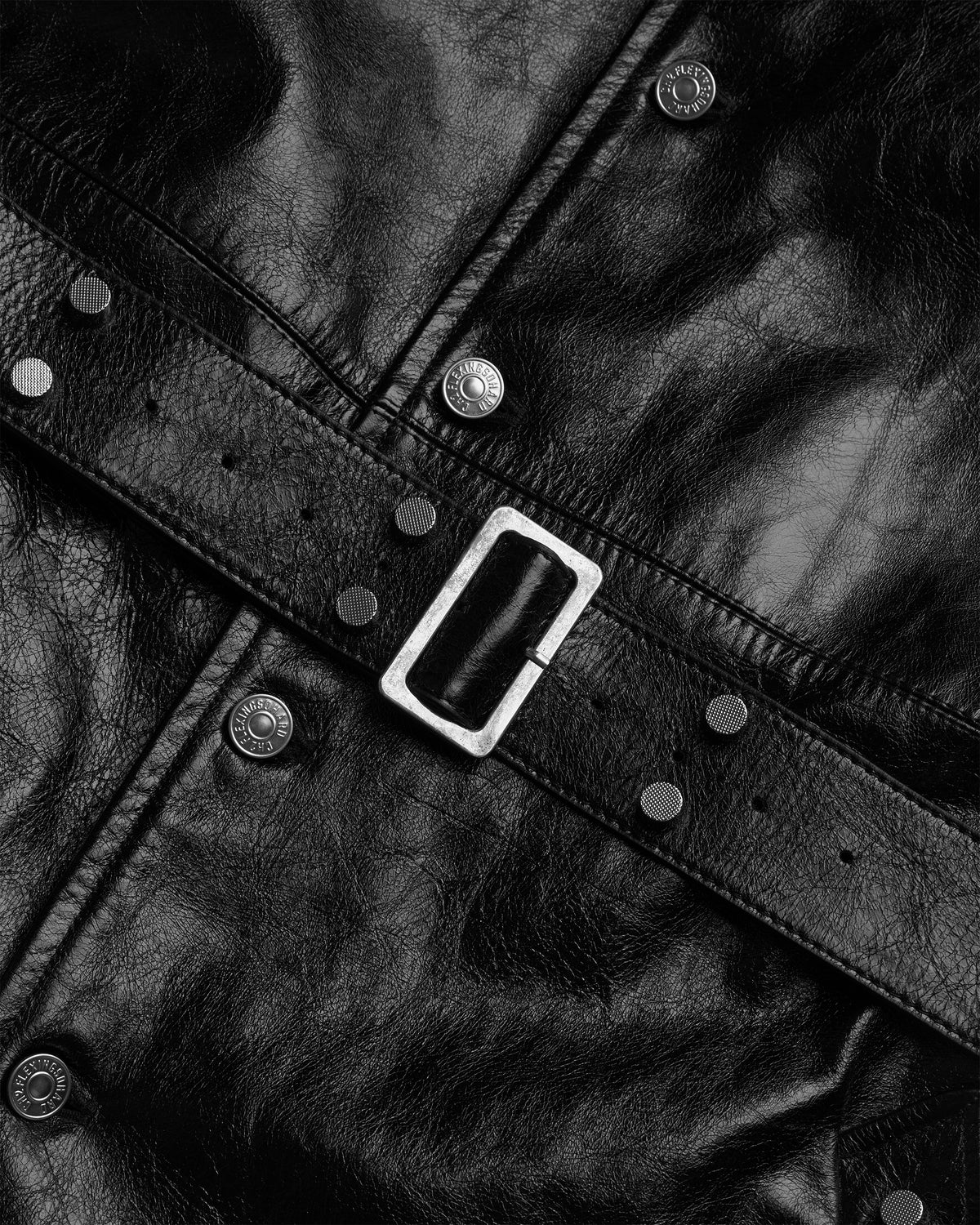 </2 LEATHER STUDDED TRENCH COAT