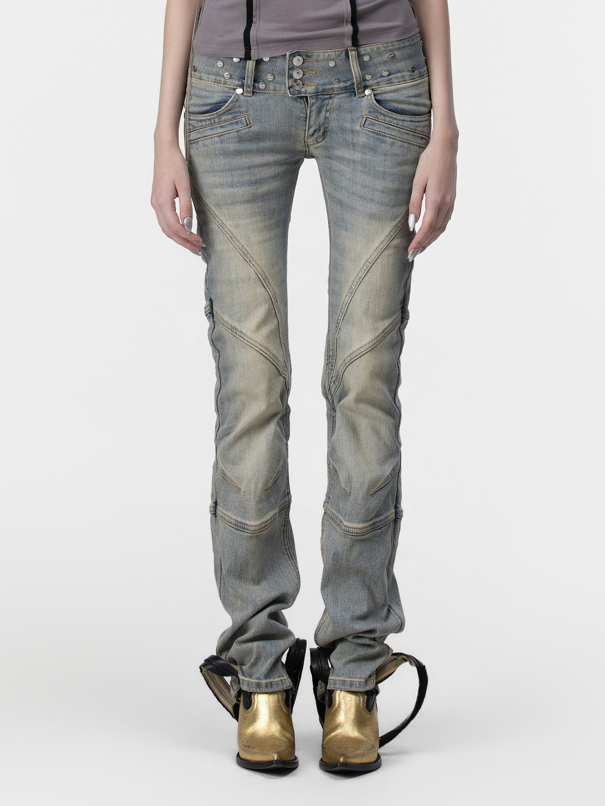 Hardware Low Rise Jeans
