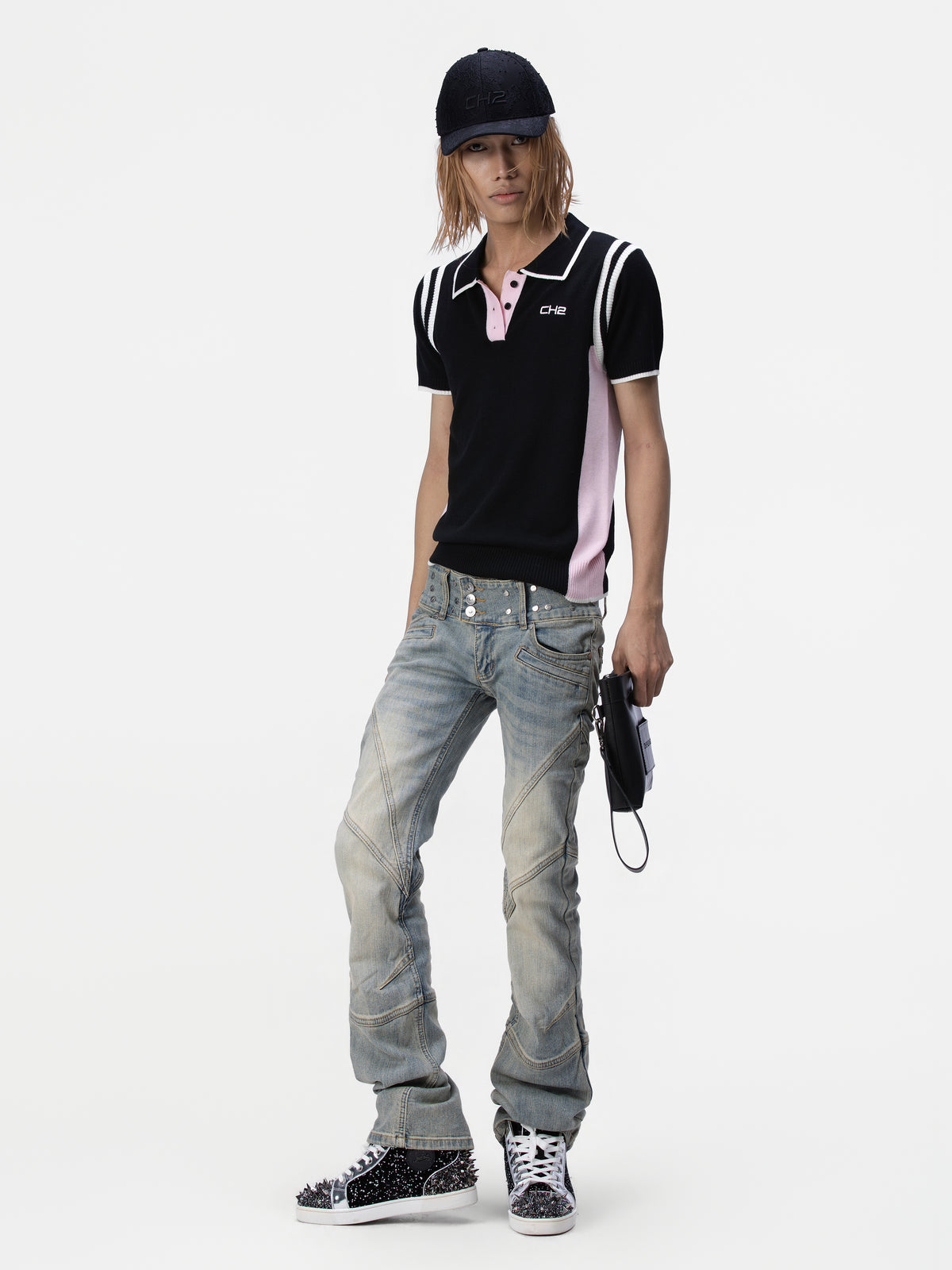 BOYPHO Knit Polo (Pink/Black)