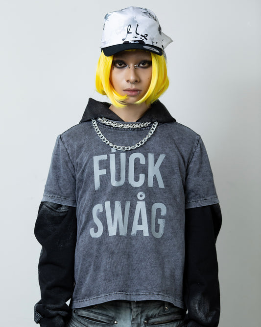 F*CK SWAG WASHED TSHIRT (GREY)