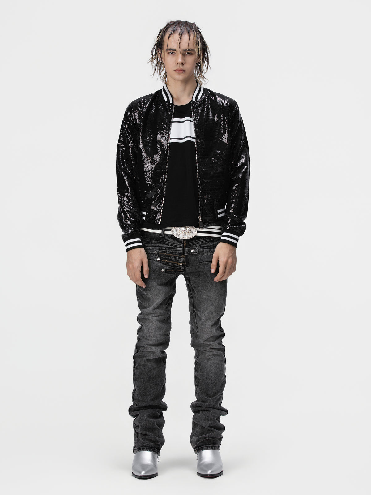BOYPHO Sequin Bomber Jacket