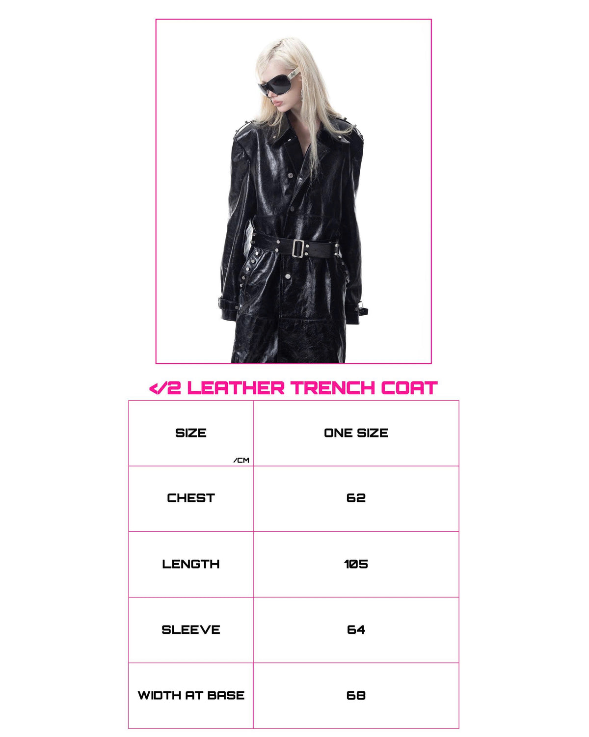 </2 LEATHER STUDDED TRENCH COAT