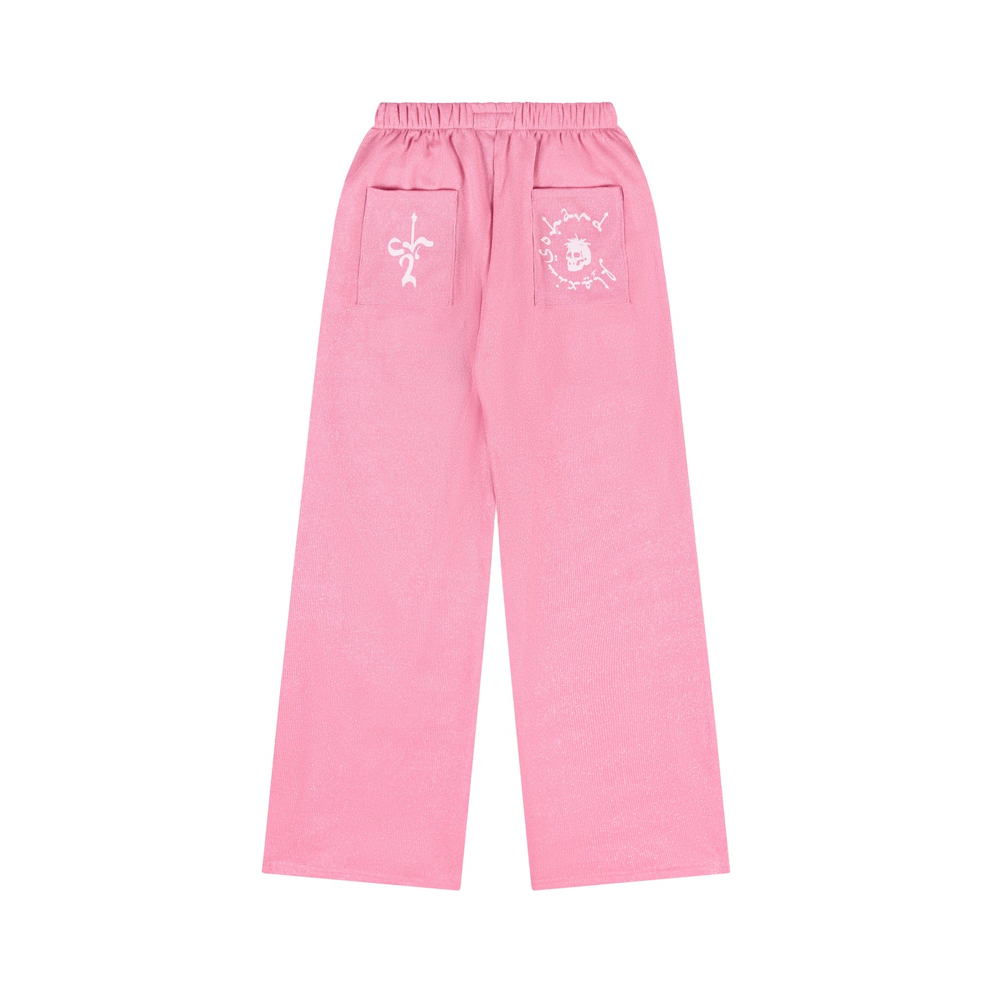 Pink "TOO MUCH FLEX" Sparkly Track Pants