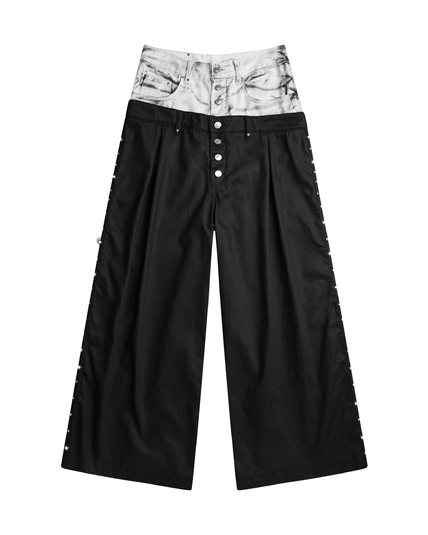 </2 DIRTY WHITE DOUBLE WAIST PANTS