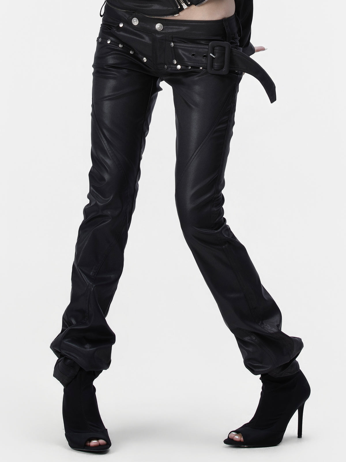 QUYCO Low-Rise Gloss Trousers