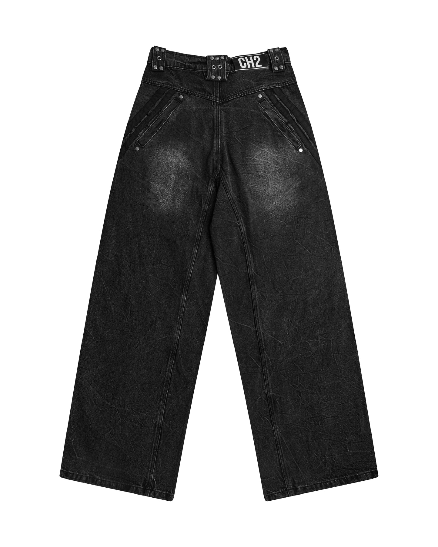 </2 DARK GREY TRACK JEANS