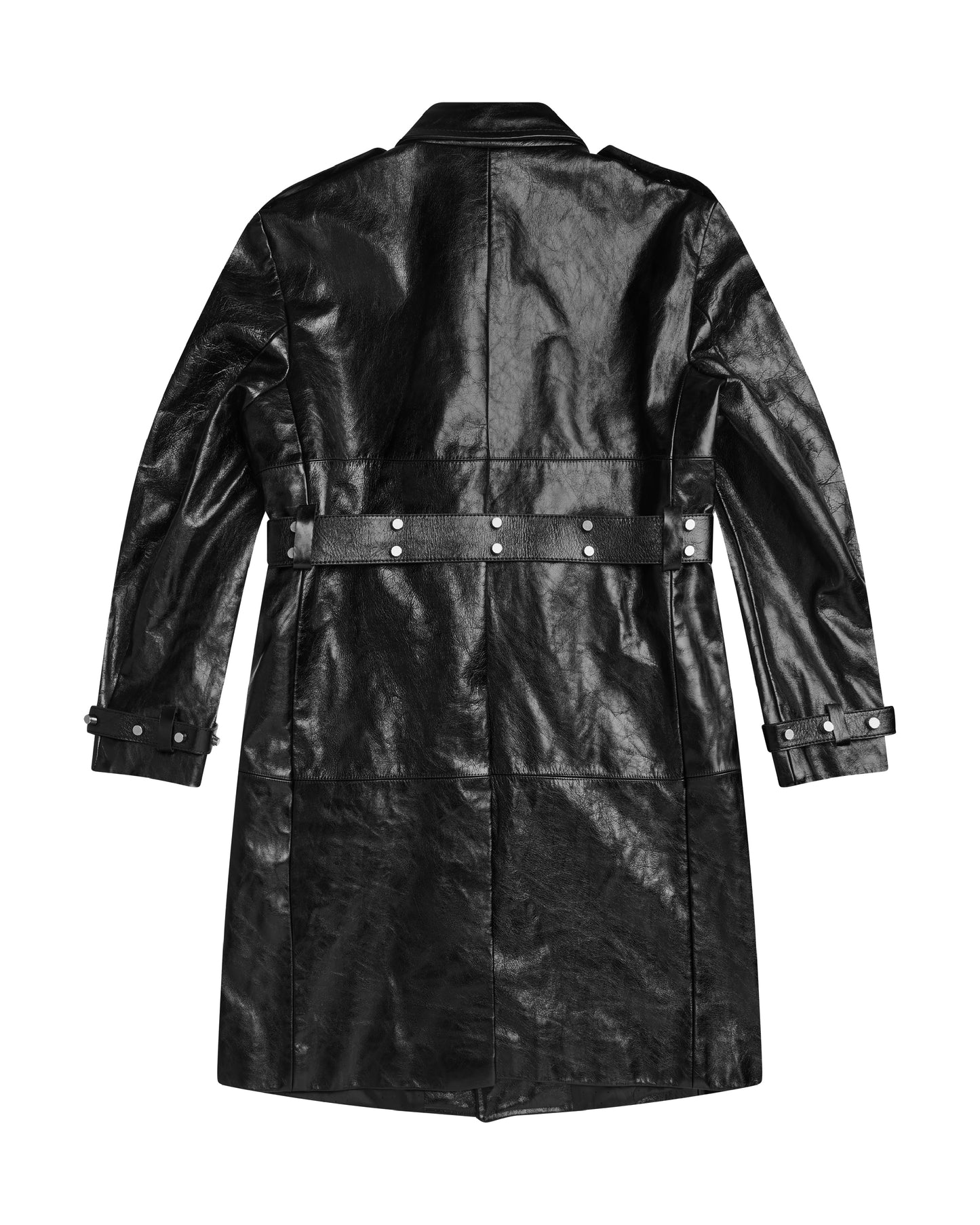 </2 LEATHER STUDDED TRENCH COAT